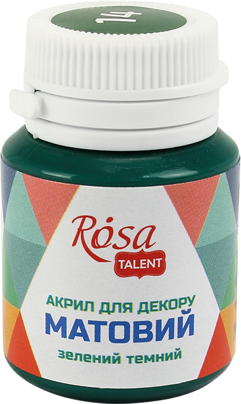 Акрил для декору Rosa Start 20мл матовий зелений темний 20014/9160