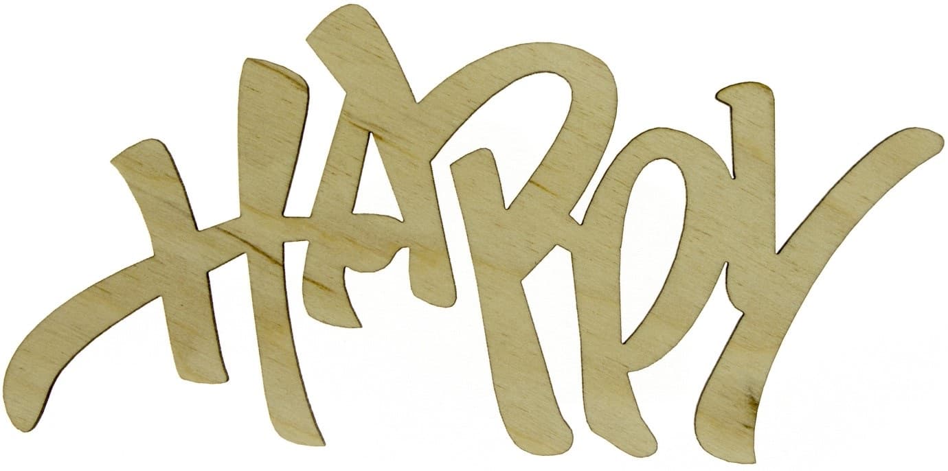 Напис Happy 8х15см фанера (5)