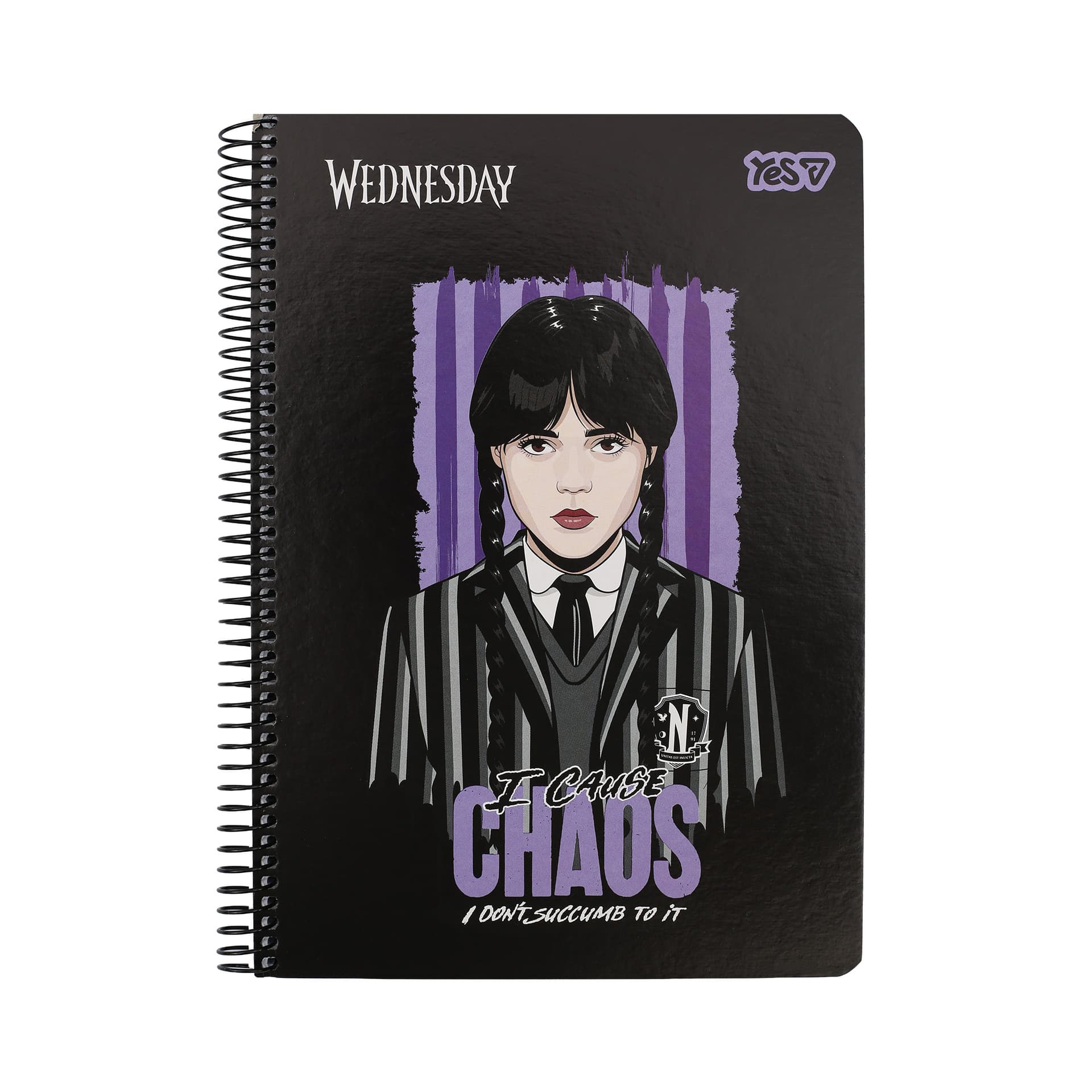 Блокнот пруж. бок А5 80арк. кліт. крафт Wednesday.Chaos №152298/Yes/(60)