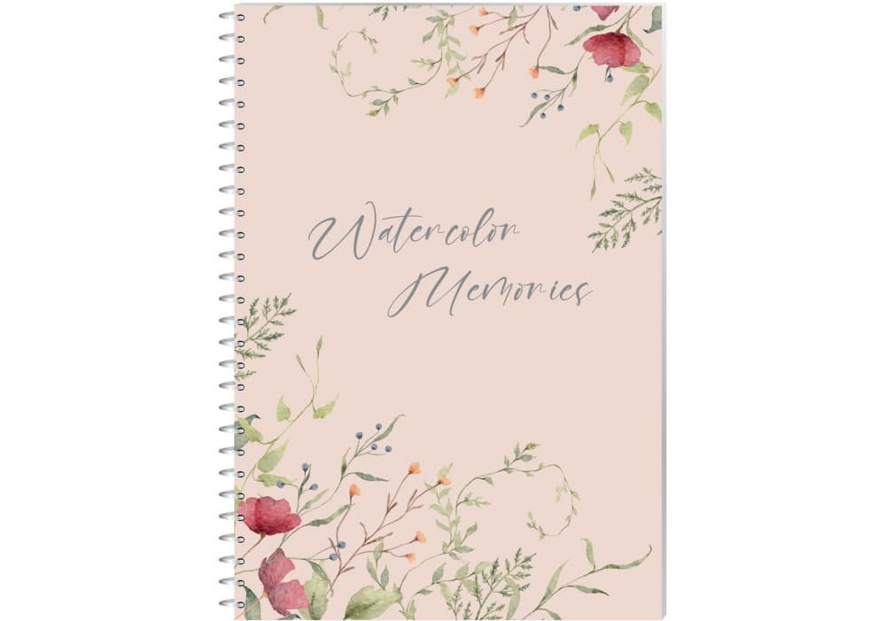 Блокнот пруж. бок. А5 80л. клет. "Watercolor Memories" №O27155/Optima/(5)(46)