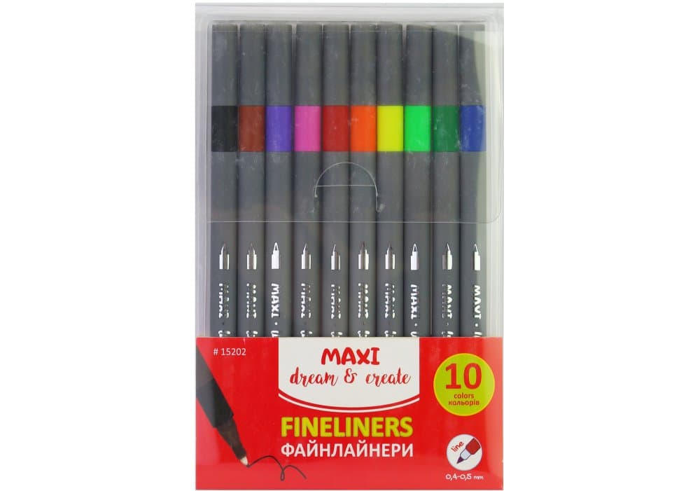 Набір лінерів "Maxi" №MX15202 10кольор., трикутний корпус, матове покриття(12)