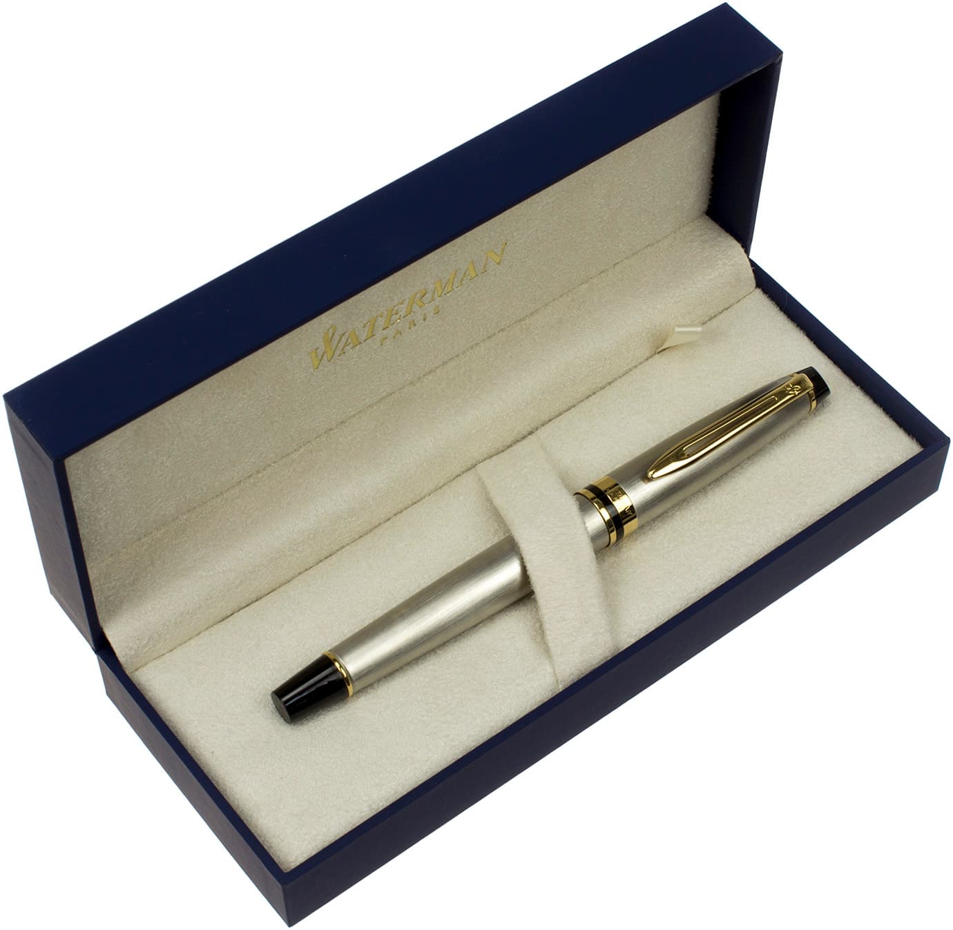 Ручка чернильная Waterman Expert сталь с позолотой 10042