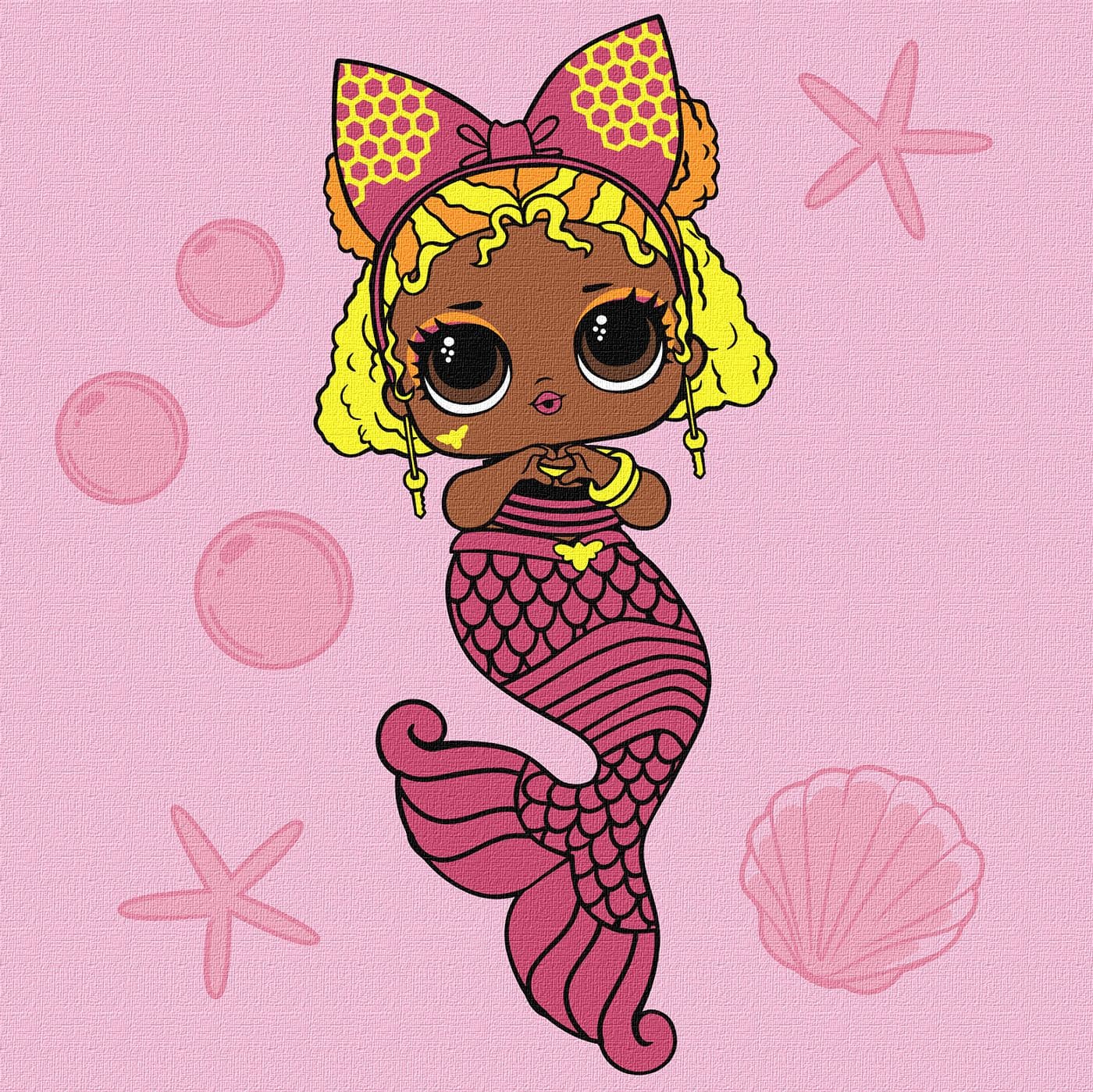 Картини по номерах акрил. для діте"L.O.L.Surprise!Mermaids QueenBe"40х40см№KHO6265/Ідейка/