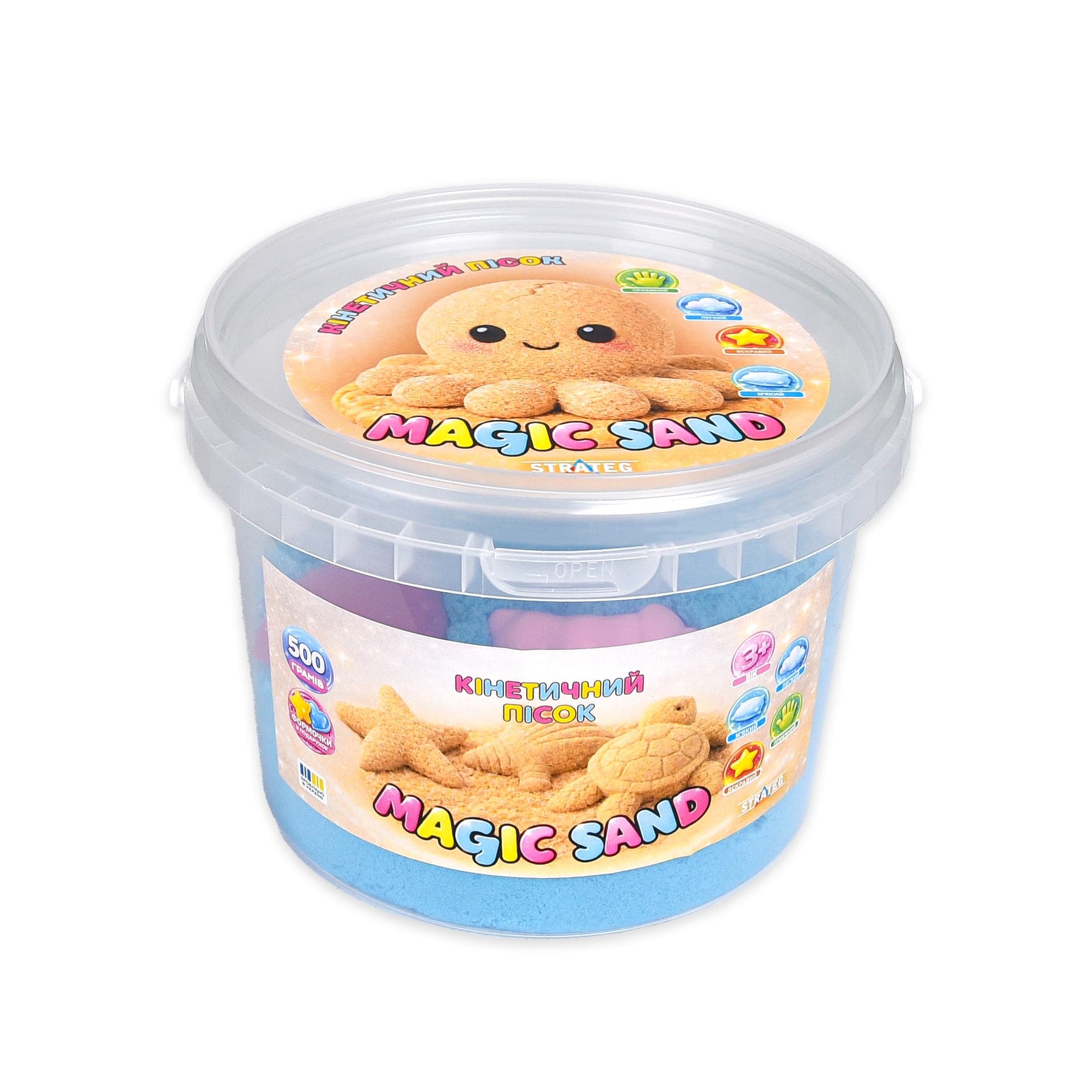 Кінетичний пісок "Magic Sand" блакитний 500гр №31193/Strateg/