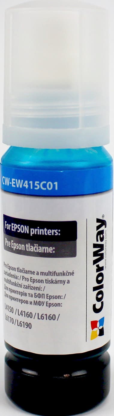 Чернила ColorWay Epson L-4150/4160/6160/6170 70мл cyan