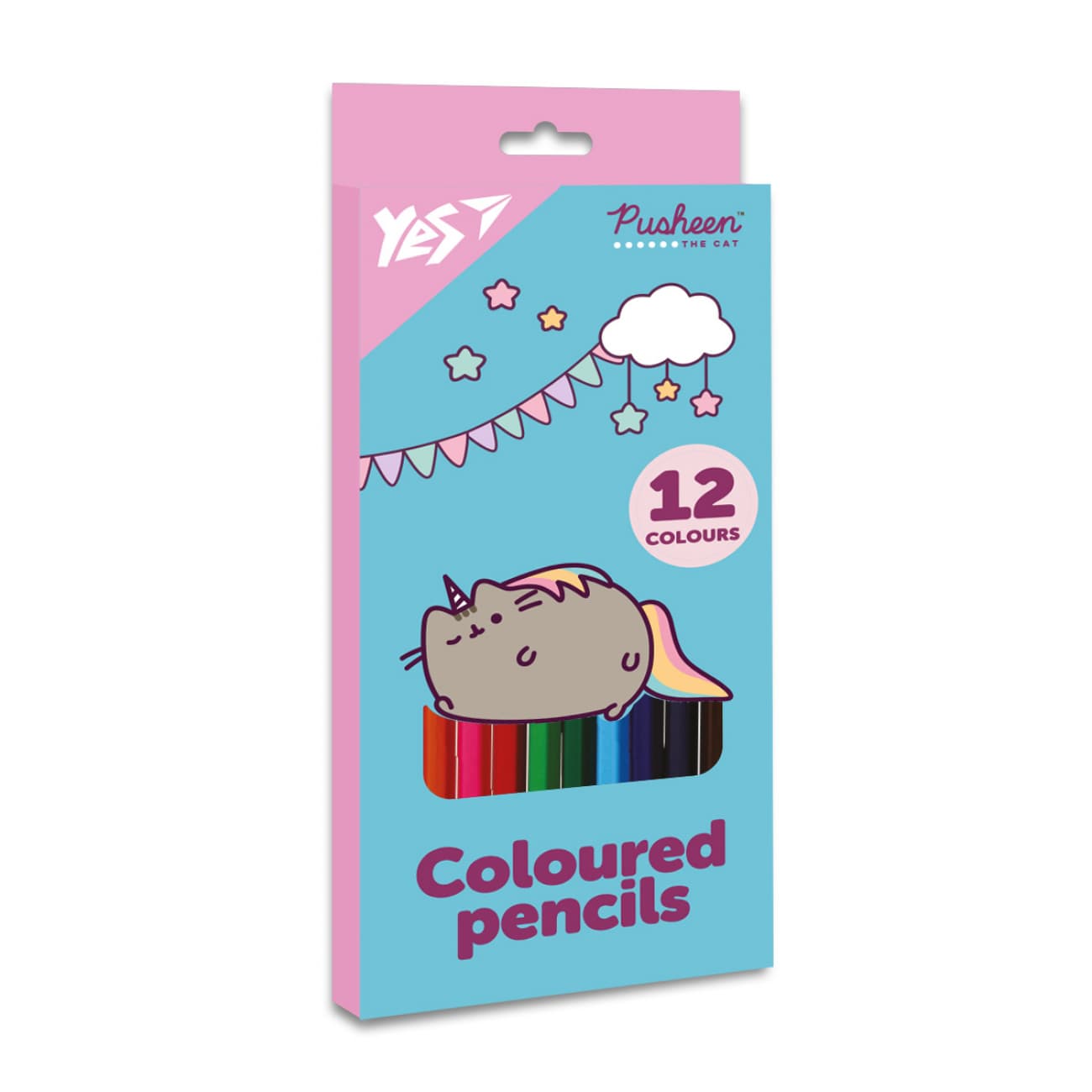 Олівці кольор. 12 кольор. "Yes" №290721 Pusheen бірюзовий(12)(240)