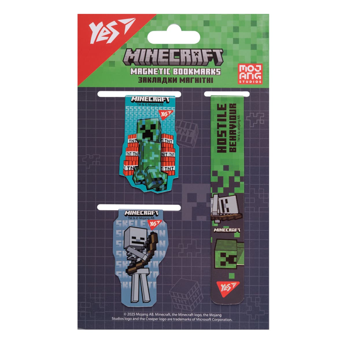Закладка магнит. "Yes" №708347 Minecraft 3ш(10)(50)
